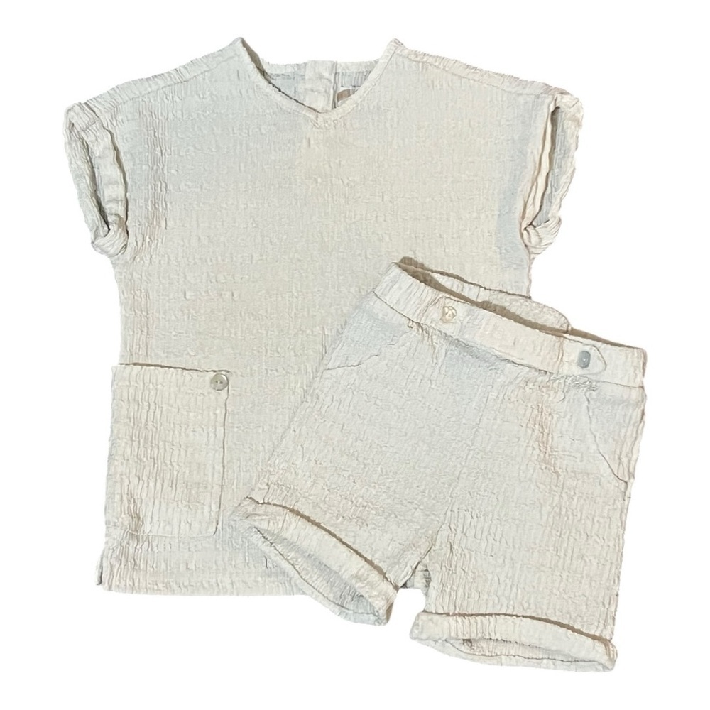 Melange Outfit Size 4 Boys Wedding Textured Cream Gender Neutral